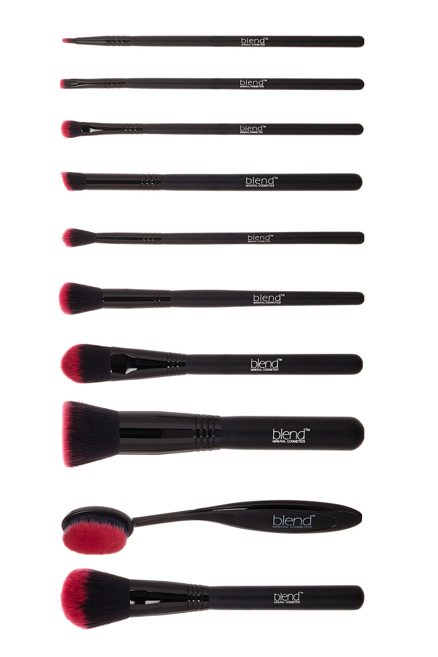 Professional Makeup Artist Complete 11-Piece Brush Kit - Pink - Blend Mineral Cosmetics