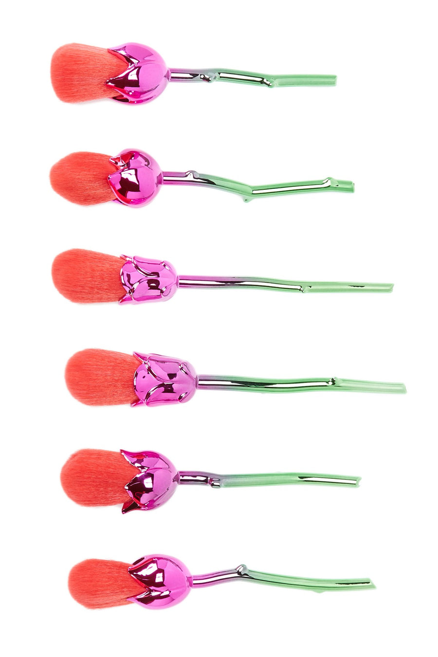 Rose Makeup 6-Piece Brush Set - Red - Blend Mineral Cosmetics