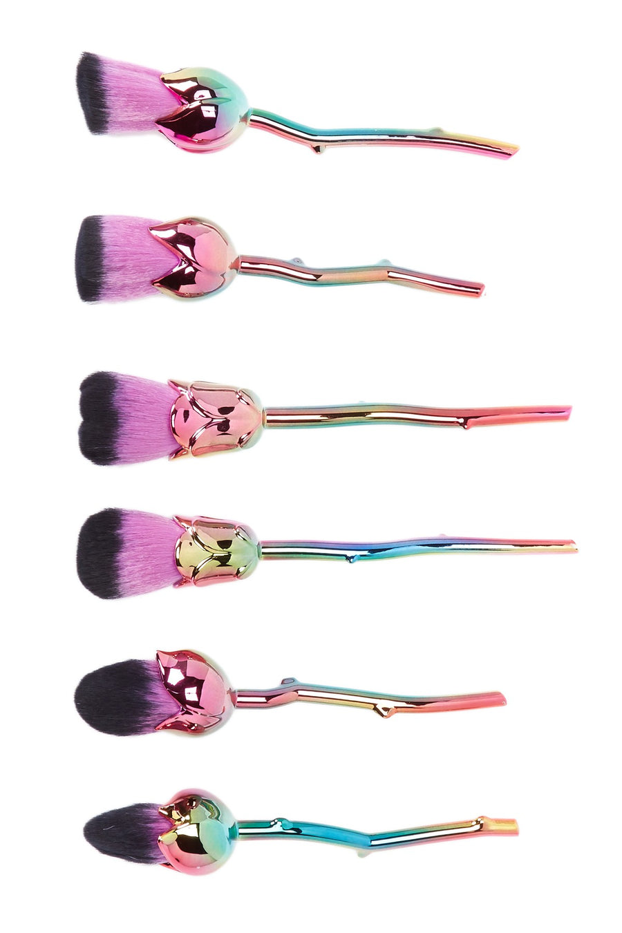 Rose Makeup 6-Piece Brush Set - Purple - Blend Mineral Cosmetics