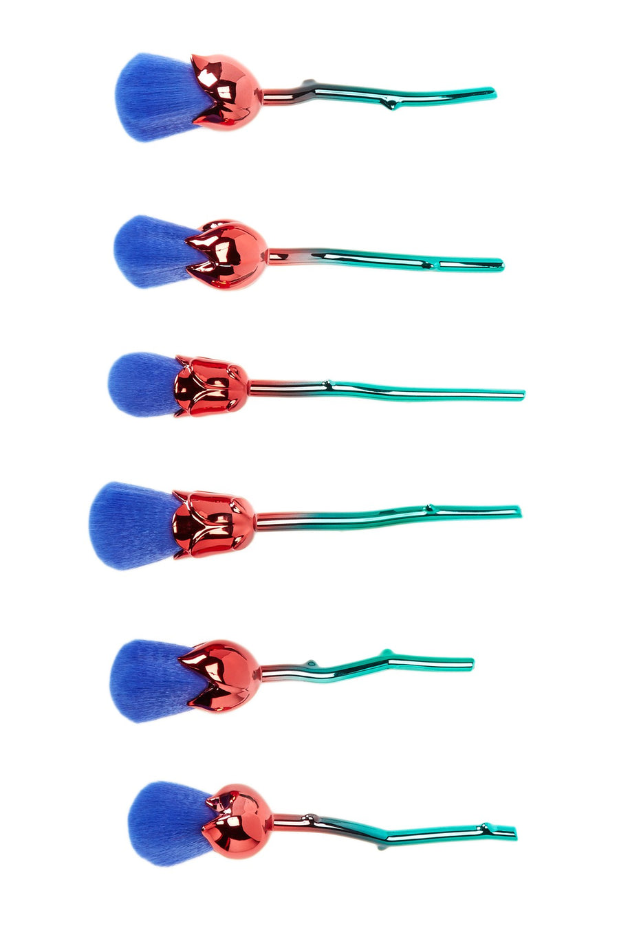 Rose Makeup 6-Piece Brush Set - Blue - Blend Mineral Cosmetics