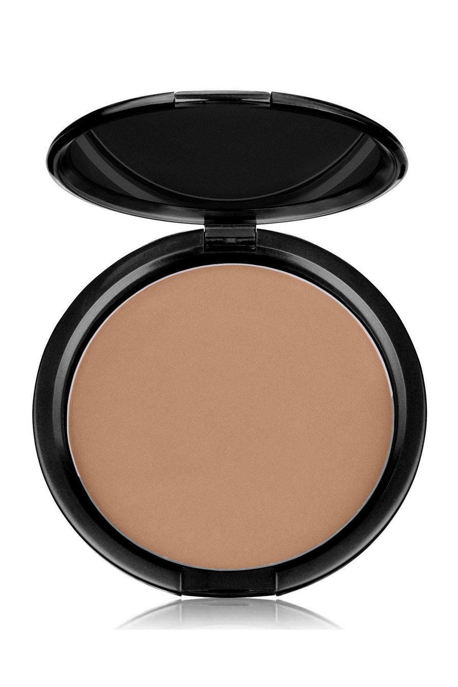 Foundation Brown Tone Light Mineral Pressed Powder & Brush - Blend Mineral Cosmetics