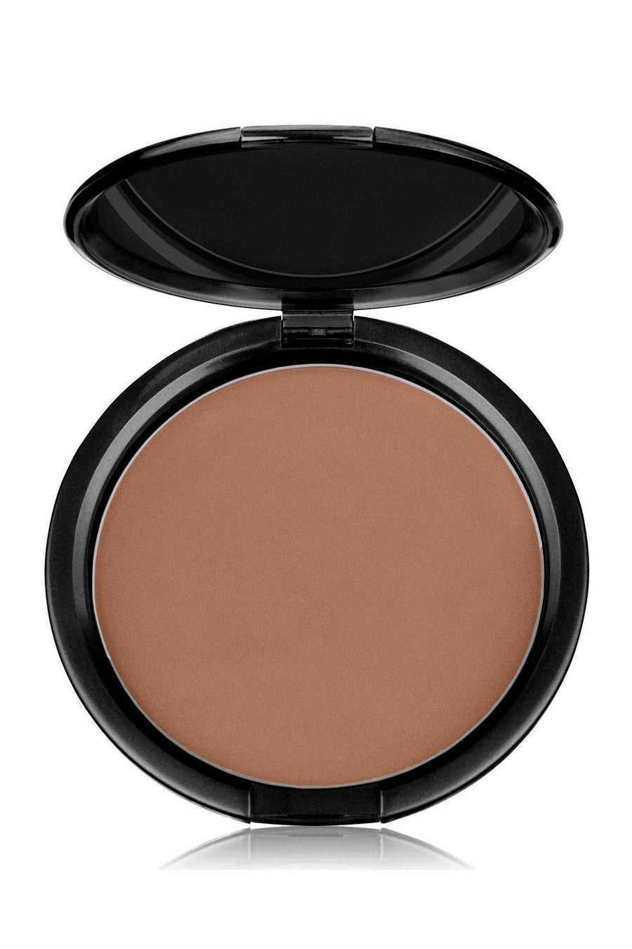 Foundation Brown Tone Medium Mineral Pressed Powder & Brush - Blend Mineral Cosmetics