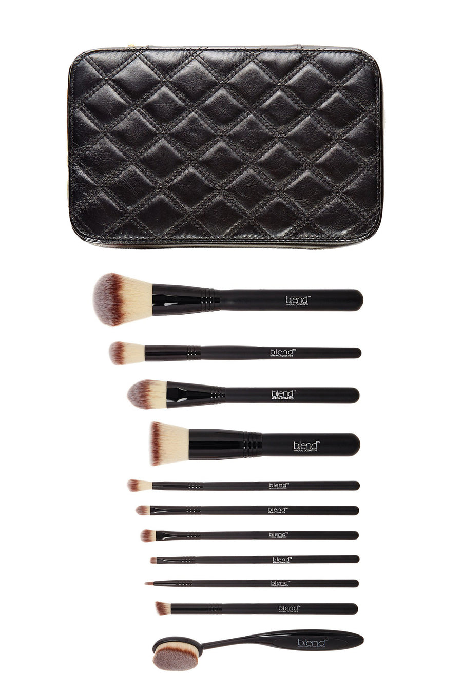 Professional Makeup Artist Complete 11-Piece Brush Kit - Mixed Brown - Blend Mineral Cosmetics